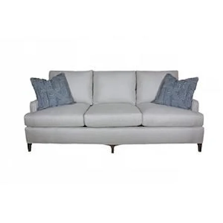 Traditional 3 Cushion Sofa with Slope Arms